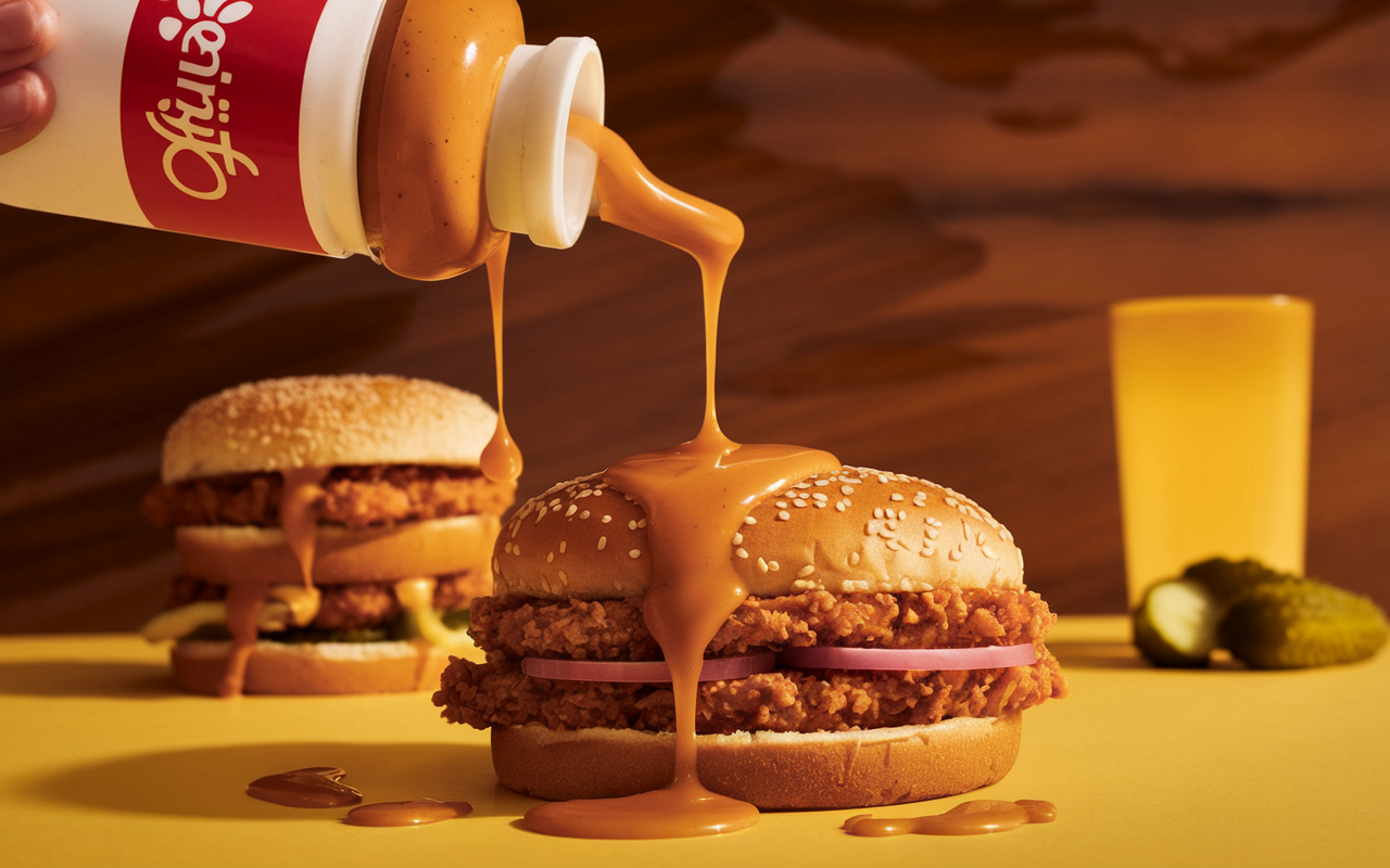 Featured image showing Chick-fil-A sauce with its key ingredients: honey, mustard, and BBQ sauce, highlighting what Chick-fil-A sauce is made of.